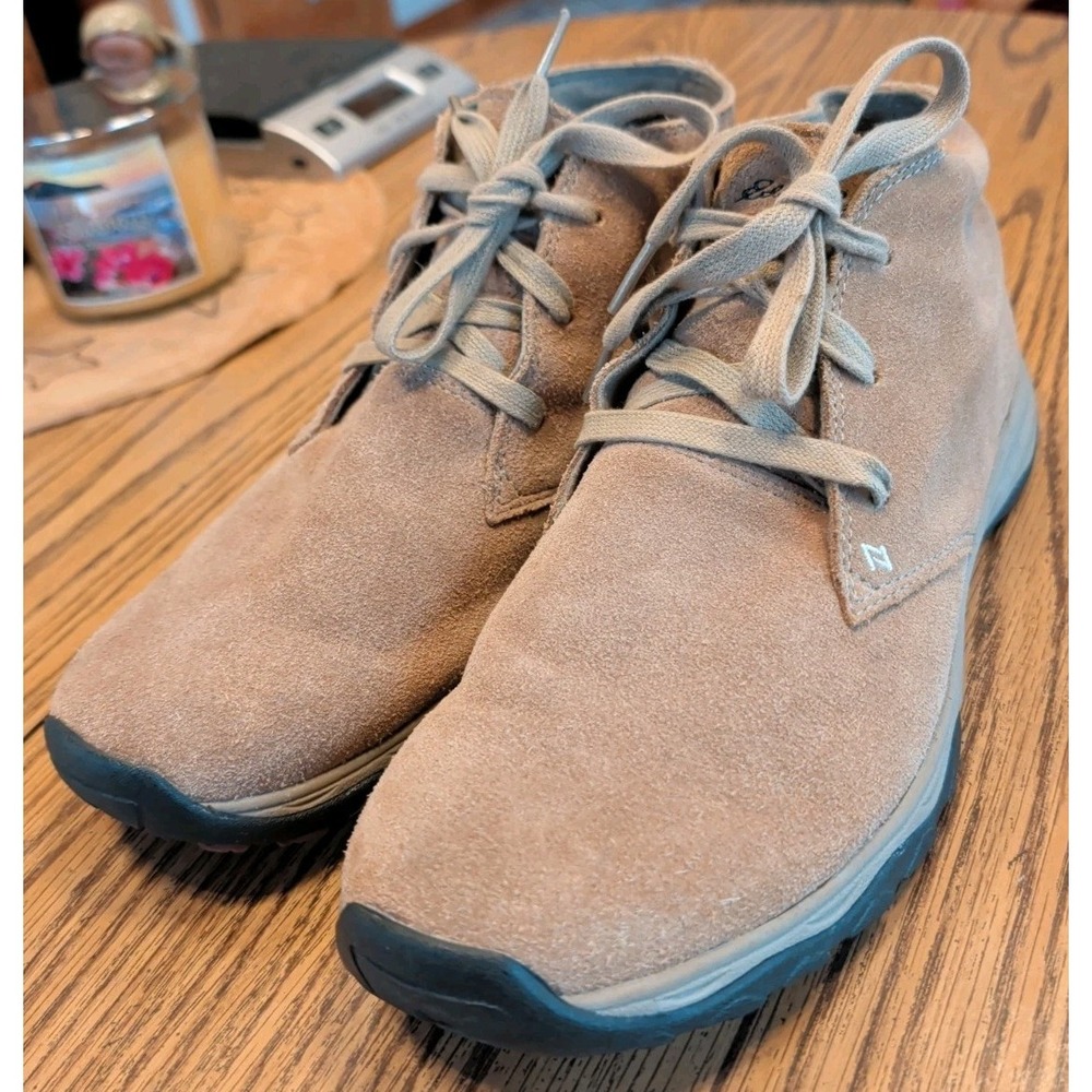 Eddie Bauer Suede Chukka Boots Men Size 11 Beige Leather Lace Up Ankle Casual
